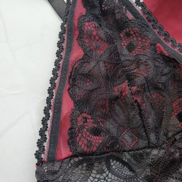 Baby doll nightie black and burgundy - Picture 7 of 8